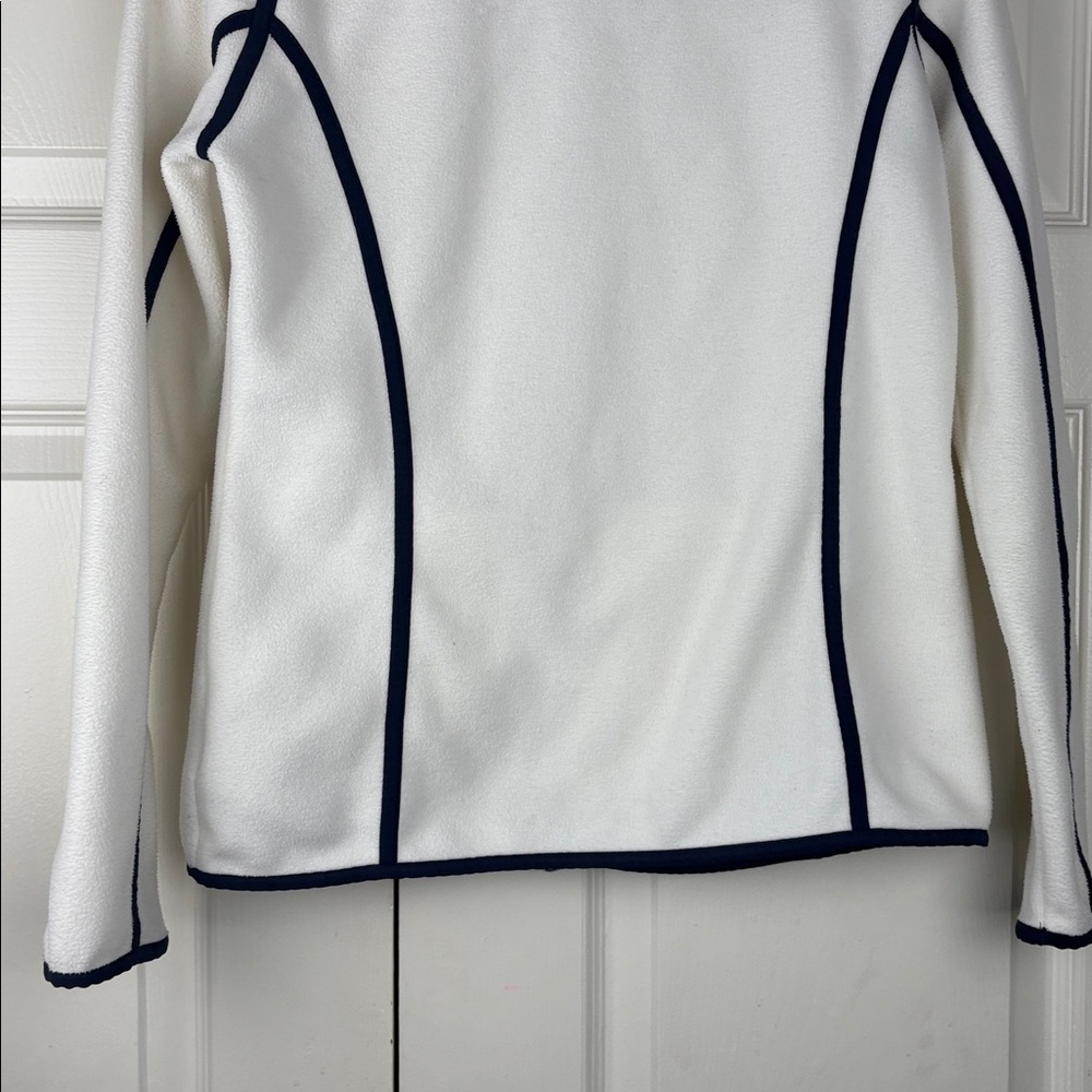 Bogner Sport White Fleece Jacket Navy Piping Full Zip Size M - Picture 9 of 9